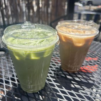 MY Coffee Roastery - Matcha Latte (with Orange Blossom to sweeten) and Lemon Blossom Latte - Coffee & Tea Near Me - Berkeley, California