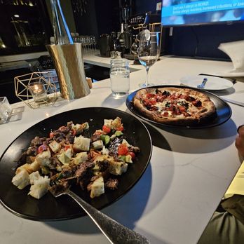 Cork & Fork - Panzanella salad with filet tips - New American Near Me - Indio, California Cork & Fork - Panzanella salad with filet tips - New American Near Me - Indio, California