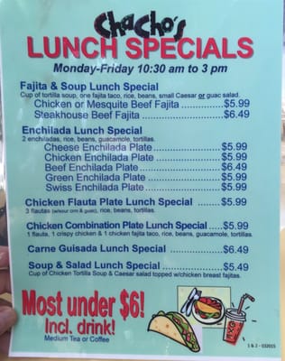 Menu photo 7 Chacho's San Antonio, TX