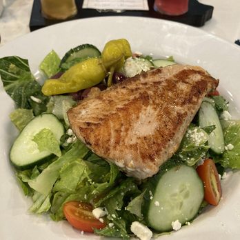 Wolf Brewing - Greek salad with salmon - Brewpubs Near Me - Mechanicsburg, Pennsylvania Wolf Brewing - Greek salad with salmon - Brewpubs Near Me - Mechanicsburg, Pennsylvania
