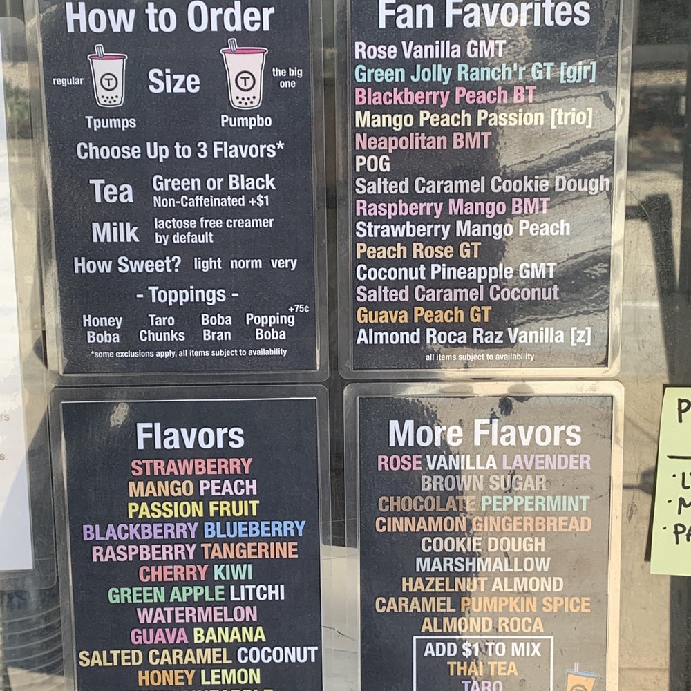 Tpumps - Pasadena - Menu - Bubble Tea Near Me - Pasadena, California Tpumps - Pasadena - Menu - Bubble Tea Near Me - Pasadena, California