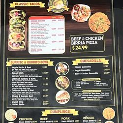 Taco & Dumpling - Menu (6/2025)