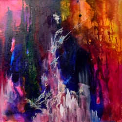 Artsy Fartsy Art Gallery - Entitled, "Uplift" 36 X 36 in. Gallery wrapped canvas, mixed medium Artist, Pam Brekas