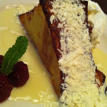 Bazille at Nordstrom - White chocolate bread pudding with shaved and melted white chocolate - New American Near Me - Boca Raton, Florida Bazille at Nordstrom - White chocolate bread pudding with shaved and melted white chocolate - New American Near Me - Boca Raton, Florida