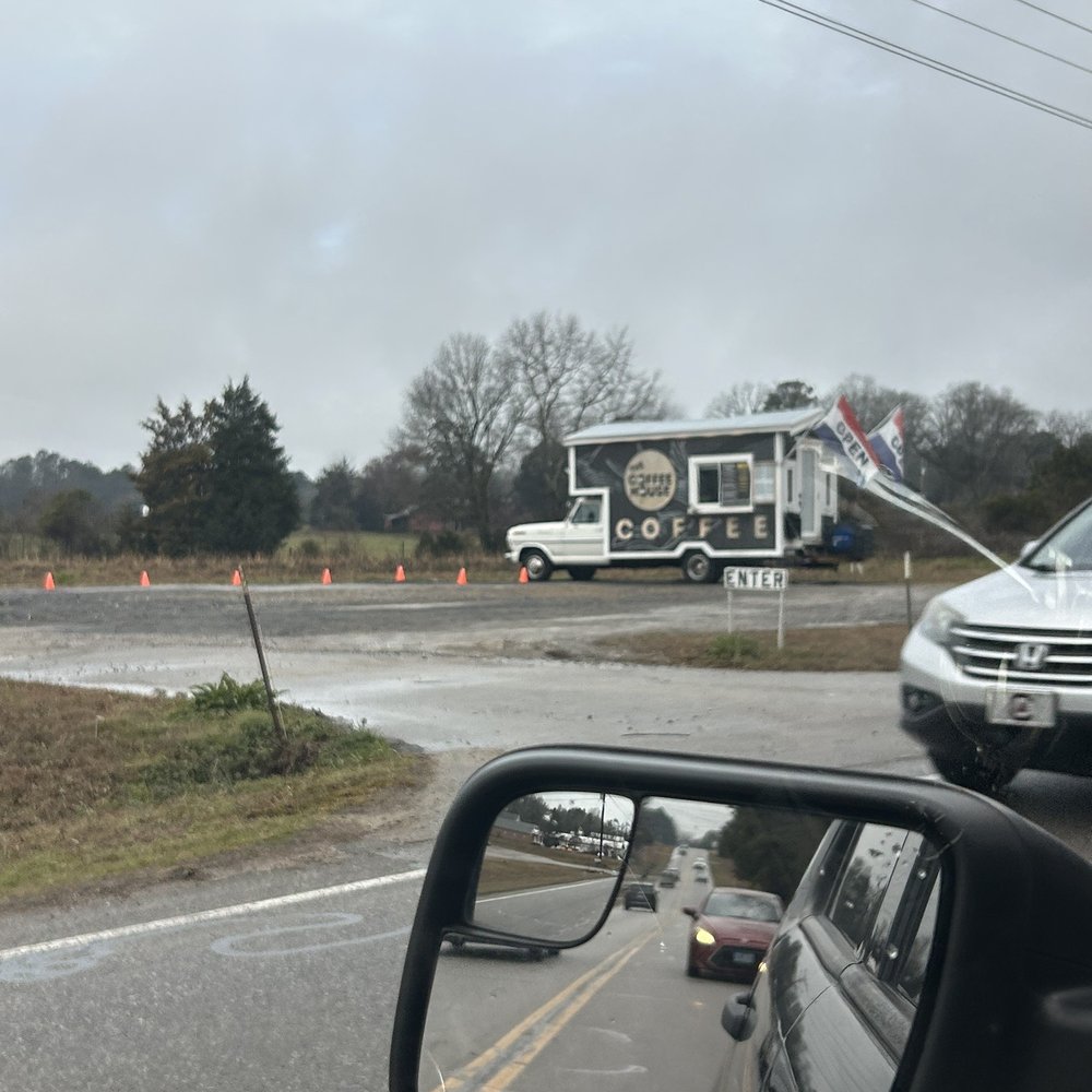 a truck driving down the road