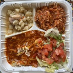 El Parasol - El Parasol.  Ground beef enchilada with red chile.