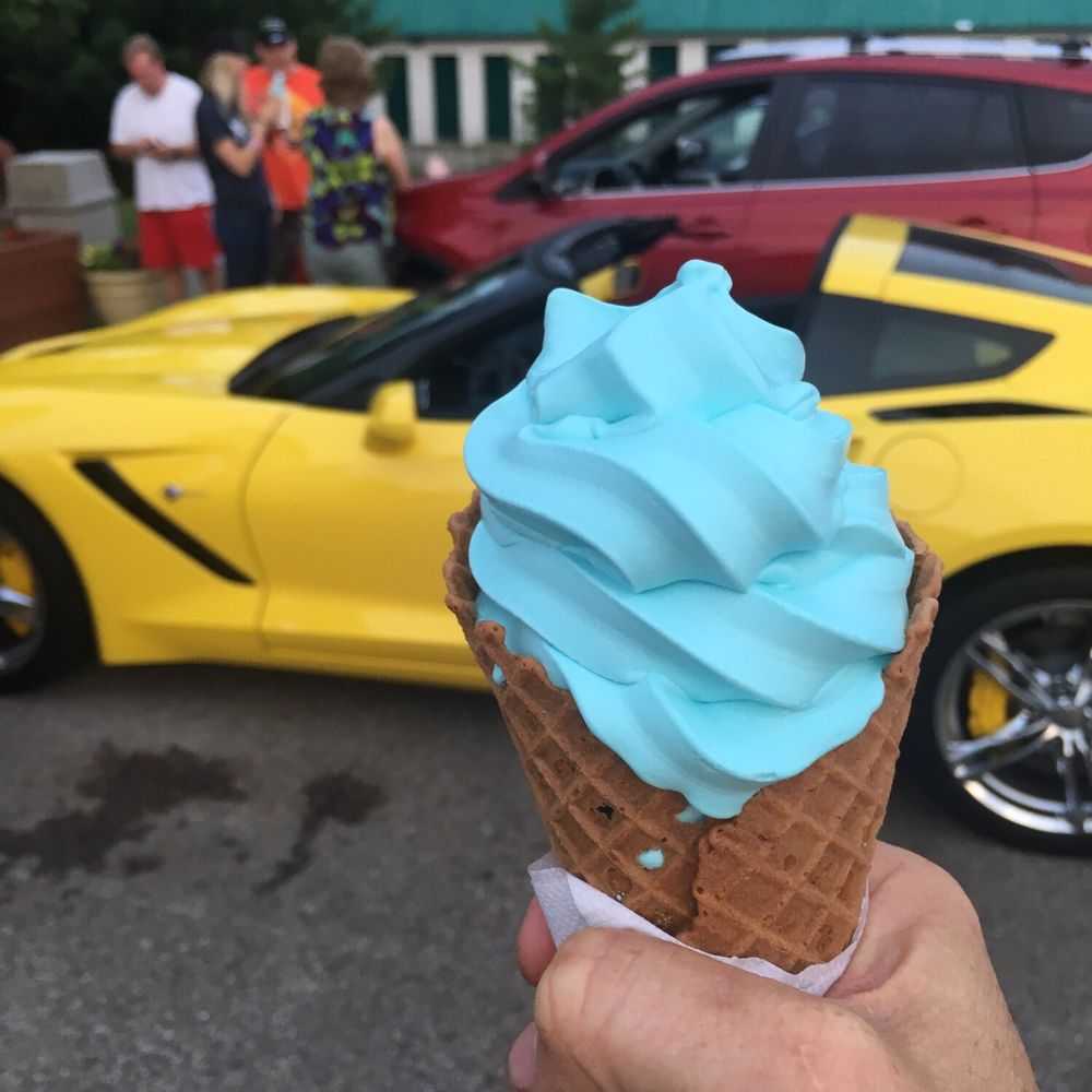 Whipty-Do - Blueberry waffle cone!  Oh yeah and a sweet Stingray, thought it was a good color combo.  Not mine tho. - Ice Cream & Frozen Yogurt Near Me - Maineville, Ohio