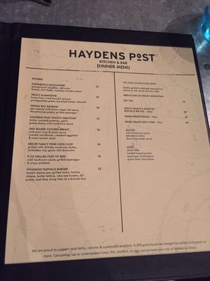 Menu photo 1 Hayden's Post Jackson, WY Menu photo 1 Hayden's Post Jackson, WY