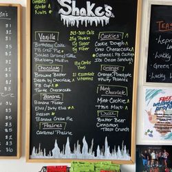 Protein shake menu