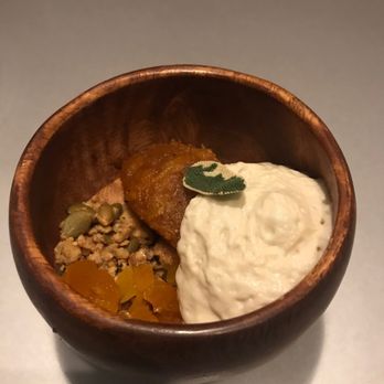 Alinea - Yam, blue cheese, apricot - New American Near Me - Chicago, Illinois Alinea - Yam, blue cheese, apricot - New American Near Me - Chicago, Illinois