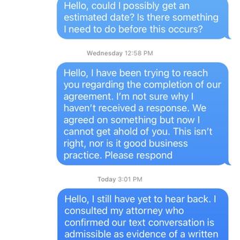 Southwest Turf Pros - a text message from a customer - Landscaping Near Me Southwest Turf Pros - a text message from a customer - Landscaping Near Me