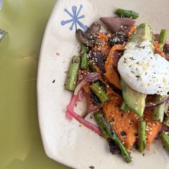 Snooze, an A.M. Eatery - Smashed sweet potato w poached egg. SO good. - Breakfast & Brunch Near Me - Orange, California Snooze, an A.M. Eatery - Smashed sweet potato w poached egg. SO good. - Breakfast & Brunch Near Me - Orange, California