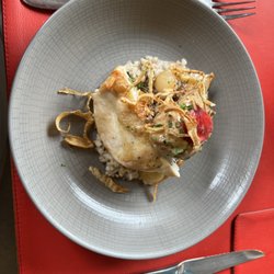L'Aiglon - Chicken on risotto with a morel sauce.
