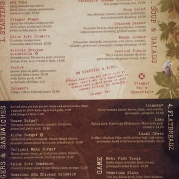 Stinger Ray's Tropical Bar & Grill - Menu - Bars Near Me - Honolulu, Hawaii Stinger Ray's Tropical Bar & Grill - Menu - Bars Near Me - Honolulu, Hawaii