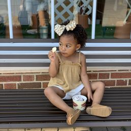 My oldest eating her ice cream My oldest eating her ice cream