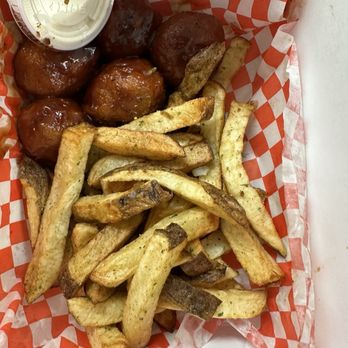 American Jacks Vegetarian - BBQ bites and lemon pepper fries. - Vegetarian Near Me - Olympia, Washington