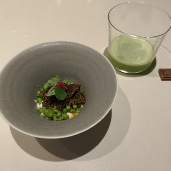 Atomix - Spring pea with Morrells and caviar - Korean Near Me - New York, New York