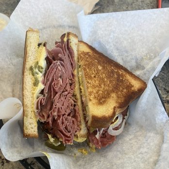 Gandolfo's Deli - Taxi Driver: pastrami, pepper jack, onions, jalapeños, spicy mustard on sourdough. - Delis Near Me - Meridian, Idaho Gandolfo's Deli - Taxi Driver: pastrami, pepper jack, onions, jalapeños, spicy mustard on sourdough. - Delis Near Me - Meridian, Idaho