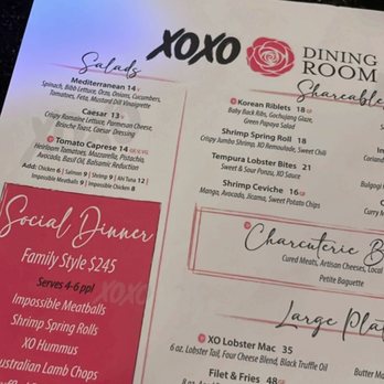 XOXO Dining Room - Menu - New American Near Me - Dallas, Texas