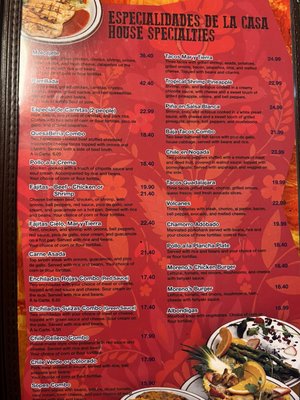 Menu photo 3 Moreno's Mexican Bar & Grill Sparks, NV