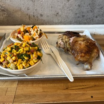 Chicken + Whiskey - 1/2 Chicken Dark Escabeche Roasted Corn Tomato - Venezuelan Near Me - Washington, DC, District of Columbia