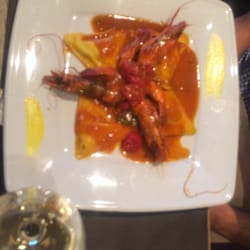 Serenata - Swordfish ravioli with shrimp in tomato sauce