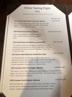 Menu photo 2 Coomber Craft Wines Oceanside, CA