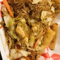 Asian Variety Food Truck - Pancit - filipino noodles with two lumpia