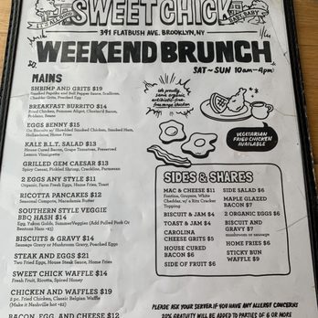 Sweet Chick - Menu - Breakfast & Brunch Near Me - Brooklyn, New York Sweet Chick - Menu - Breakfast & Brunch Near Me - Brooklyn, New York