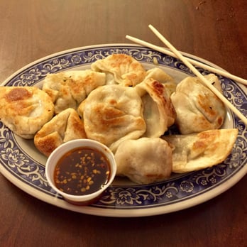 Dumpling House - Pan Fried Pork and Chive Dumplings with House Sauce - Chinese Near Me - Davis, California