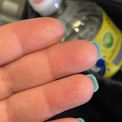 Essence of Nails - Uneven tips applied to my nails. All different lengths.