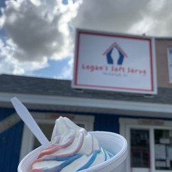 Logan's Soft Serve - Cup of Blue Goo and Strawberry (an employee fav!)