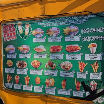 Best Roasted Corn Stand - Menu 6/3/2023 - Food Trucks Near Me - Burien, Washington Best Roasted Corn Stand - Menu 6/3/2023 - Food Trucks Near Me - Burien, Washington