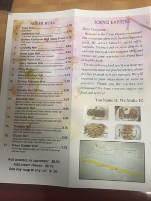 Menu photo 3 Tokyo Express Greenwood, MS Menu photo 3 Tokyo Express Greenwood, MS