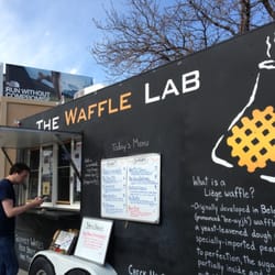 Waffle Lab - My first visit deserved a picture. Hope that dude ordering doesn't mind...