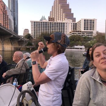 Lone Star Riverboat - Our amazing Captain! See the awesome bat hat!? - Boat Charters Near Me - Austin, Texas Lone Star Riverboat - Our amazing Captain! See the awesome bat hat!? - Boat Charters Near Me - Austin, Texas