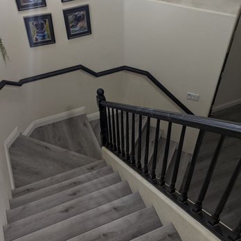Rozak Flooring - Redone stairs with nice 5in baseboards - Flooring Near Me