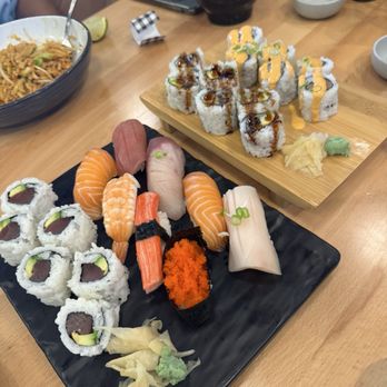 Finn Thai - Sushi Deluxe, Eel Avocado Roll and Spicy Salmon Roll - Thai Near Me - Ashburn, Virginia