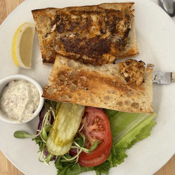 Mendocino Cafe - Blackened rockfish sandwich - Cafes Near Me - Mendocino, California