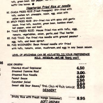 Chada Thai Cuisine - Menu - Thai Near Me - Chico, California