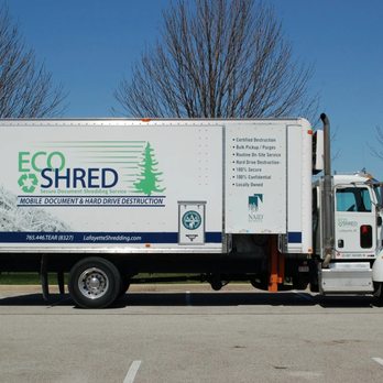 Eco Shred - Our mobile shred truck destroys confidential documents and hard drives on-site, ensuring secure document destruction. - Shredding Services Near Me - Lafayette, Indiana