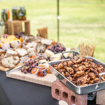 Wood Craft BBQ & Catering - Pickle bar, local cheeses and crispy grilled wings for a reception. - Caterers Near Me Wood Craft BBQ & Catering - Pickle bar, local cheeses and crispy grilled wings for a reception. - Caterers Near Me