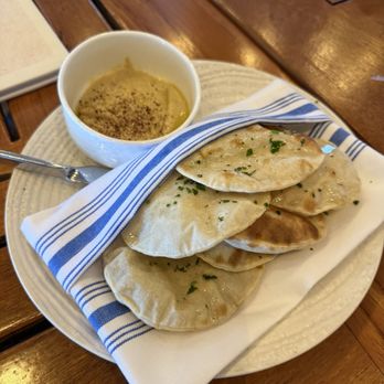 Mina's Fish House - This is the bread that they bring to your table complementary... It comes with a hummus dip - Seafood Near Me - Kapolei, Hawaii