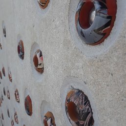 Wall of fallen wheels. Wall of fallen wheels.