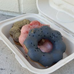Nutella, strawberry, black sesame donuts Nutella, strawberry, black sesame donuts