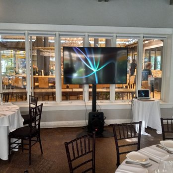 A V Trends - 65" 4K HDTV /MONITOR with floor stand and laptop audio with 10" JBL Powered Speaker for a Rehearsal Dinner - Video/Film Production Near Me - Miami, Florida