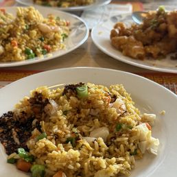 Seafood fried rice and Salt & Pepper Squid Seafood fried rice and Salt & Pepper Squid