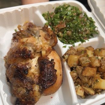 Karam Restaurant - 1/2 Rotisserie chicken, spicy potatoes, side salad, garlic purée sauce on side. 13$ - Middle Eastern Near Me - Brooklyn, New York Karam Restaurant - 1/2 Rotisserie chicken, spicy potatoes, side salad, garlic purée sauce on side. 13$ - Middle Eastern Near Me - Brooklyn, New York