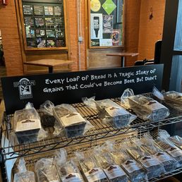 a display of bread and pastries