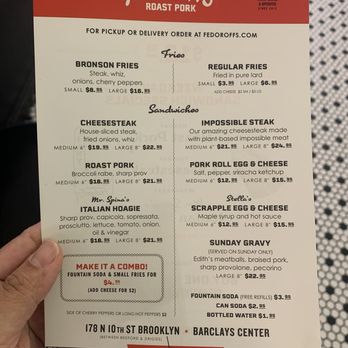 Fedoroffs Roast Pork - Menu - Sandwiches Near Me - Brooklyn, New York